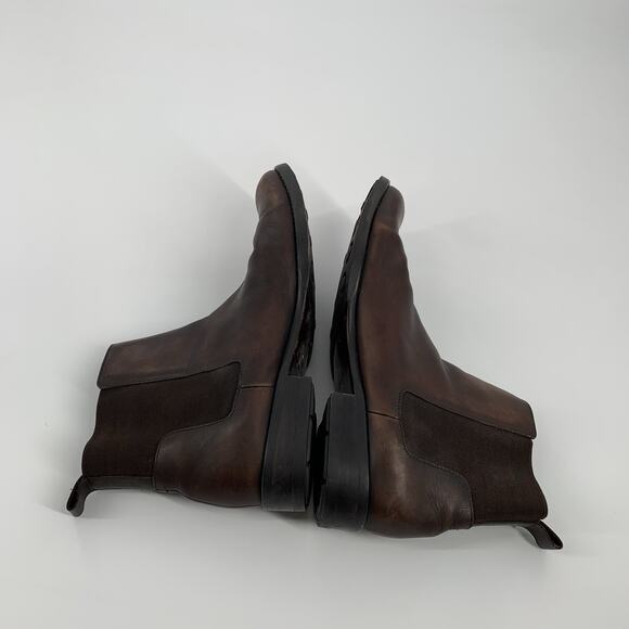 $130 Calvin Klein Collection Orion Pull On Leather Boots Size 10 Mens Dark Brown